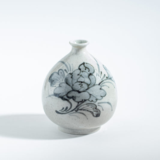 Small Round Vase with Peony Design