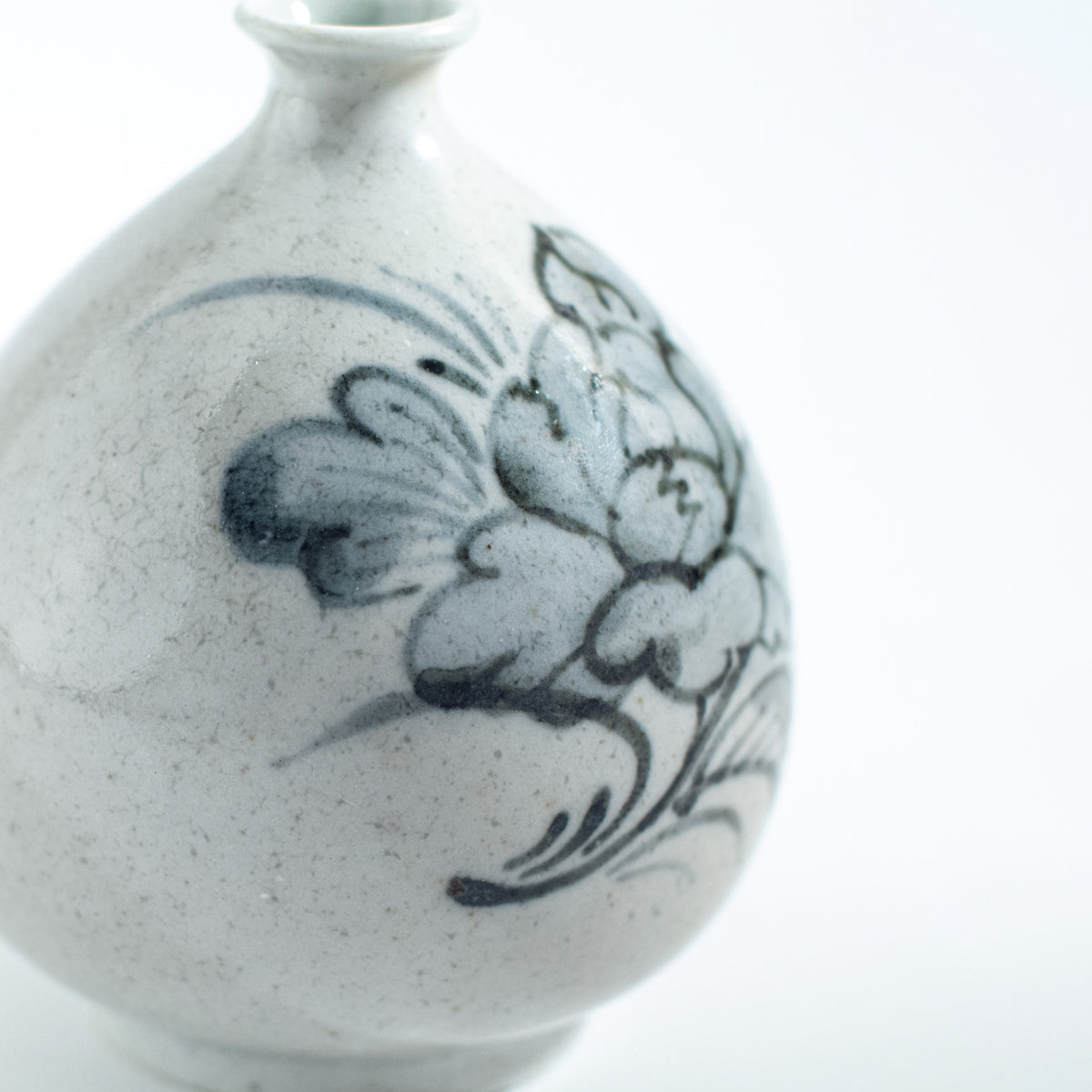 Small Round Vase with Peony Design